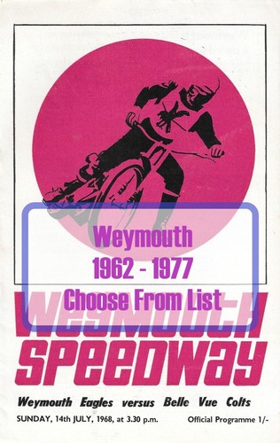 Weymouth speedway programmes - speedway,