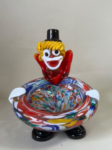 Vintage murano glass clown - glass,