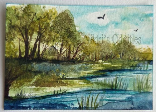 Aceo original watercolor - aceo,
