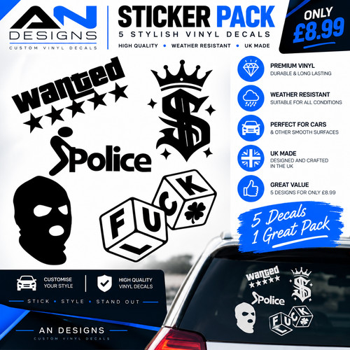 Vinyl sticker crime pack - sticker,