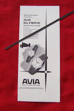 AVIA OLYMPIC SPORTS WATCH 1962 ORIGINAL VINTAGE ADVERT