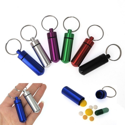 Keychain pill holder organizer - pill,