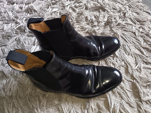 Loake black polished leather - black,