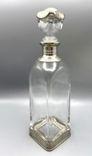 Art Deco Brescia Peltro Pewter & Crystal Decanter 95% Etain Italy 31cm
