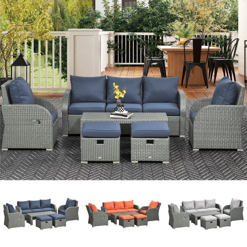 6pc cushioned outdoor rattan - 6pc,