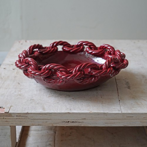 Vallauris red ceramic bowl - vallauris,
