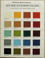 AMC Cars Exterior Paint Colour Chart 1975 USA #5-2522-836-02