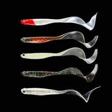 5Pcs Jig Head Drop Shot Fishing Tackle Bait Grub Worm Soft Jelly Lure Perch Pike