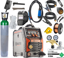 MIG MAG MMA TIG Welder 250A Weld Synergy Machine Shield gas cylinder + regulator