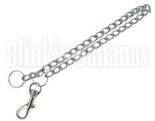 HEAVY DUTY MENS 45CM LONG BELT SILVER KEY CHAIN CLIP KEYRING GOTHIC JEAN BIKER