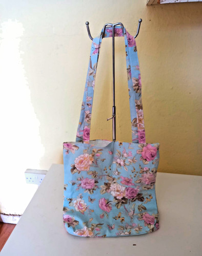 Handmade pale blue - blue, floral