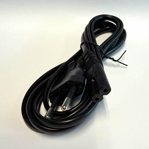Black power cable prong plug - power, 2-prong
