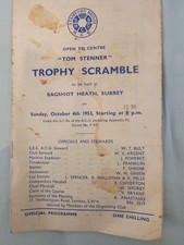 1953 Tom Stenner. Trophy Scramble.   Bagshot Heath Programme