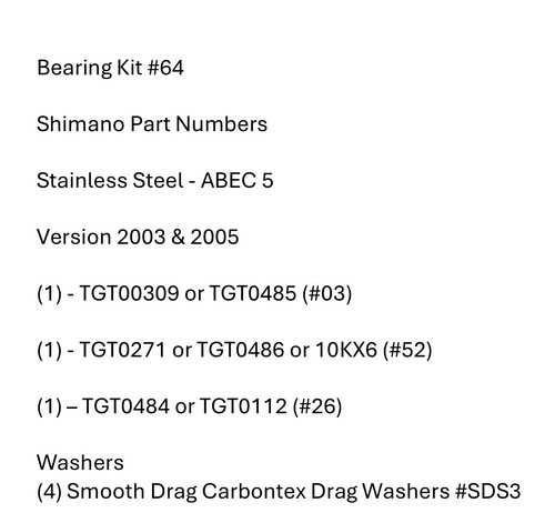 Tune kit 64 shimano - tune, #64
