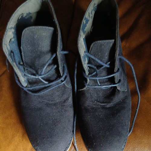 Mens blue faux - , suede