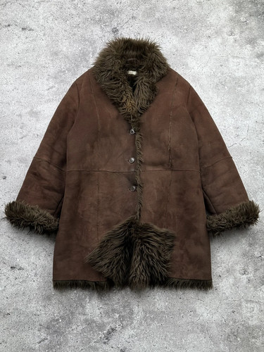 Brown vintage faux fur - vintage,