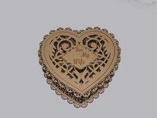 Heart shaped wooden storage box For My Wife valentine gift.