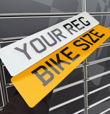 Pair 2D Novelty Bike Size Small Letters Reg Car Van License Number Plates