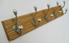 9 sizes SOLID OAK WOODEN HANDMADE COAT RACK HANGER HANGING PEGS BOARD RAIL 124