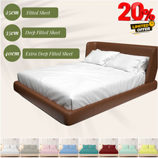 400TC 100% Egyptian Cotton Fitted Sheet 25cm 35, 40 CM Deep Bed Double King Size