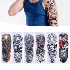 6 Sheets Waterproof Full Sleeve Temporary Tattoos Stickers Extra Large Arm Fake
