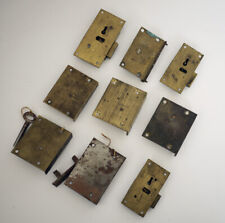 Vintage Brass / Steel Cabinet Locks x 9 Lot - No Keys