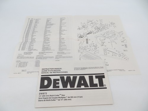 Dewalt tool instruction - tool, manual