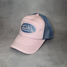 Von Dutch Hat Cap Pink Blue Logo Trucker Mesh Vented Classic Trucker Snap Back