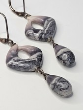 Whitney Kelly Jasper Sterling Silver Leverback Earrings 925