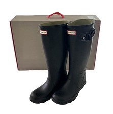 HUNTER FIELD HUNTRESS WIDE CALF WELLIES Ladies Wellington Boots Black - UK 4