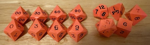 Orange dice useful for mega