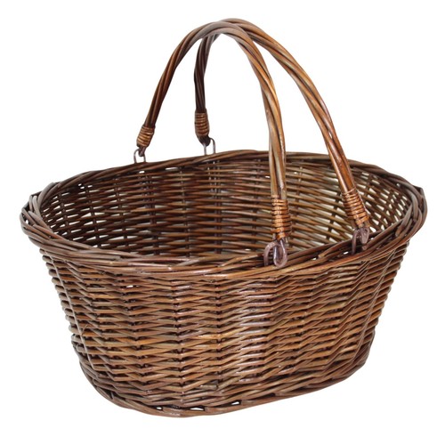 Wicker shopping basket - basket, folding
