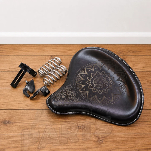 Black leather solo rider - black,