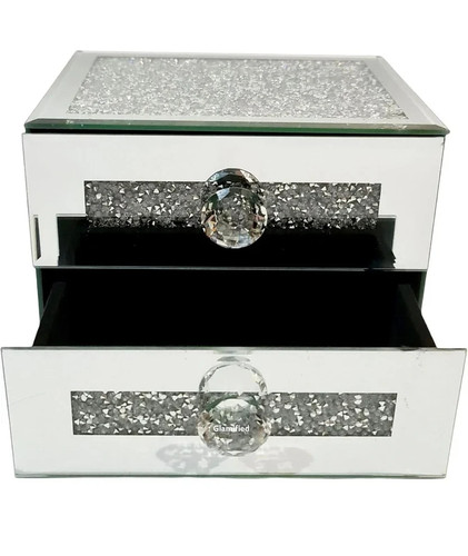 Silver mirrored crushed - mirrored,