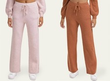 DKNY cashmere blend joggers pink and brick