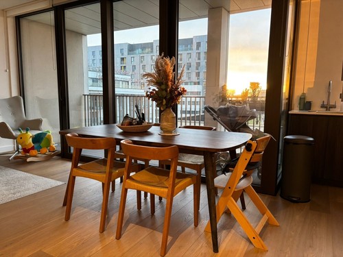 Wood dinning table and - , 2