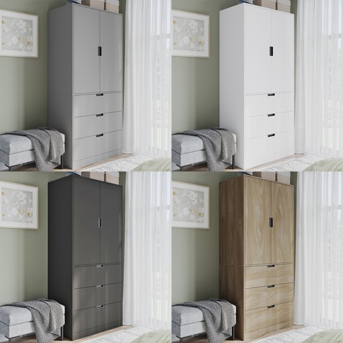 Door modern wardrobe with 3 - 2,