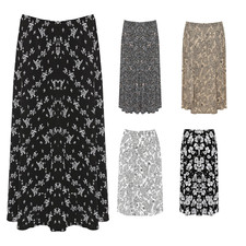 Womens Plus Floral Midi Skirt