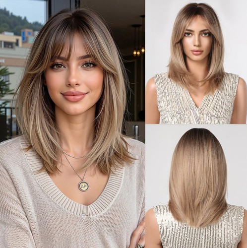 Ombre blonde bob wig - wig, with