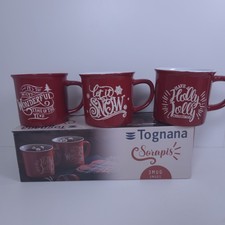 Christmas Mugs Set Of 3 New In Box brand tognana 