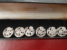 Set Of Six Art Nouveau Sterling Silver Buttons Chester James Deakin 1917.