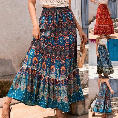 Boho ladies printed maxi - ladies,