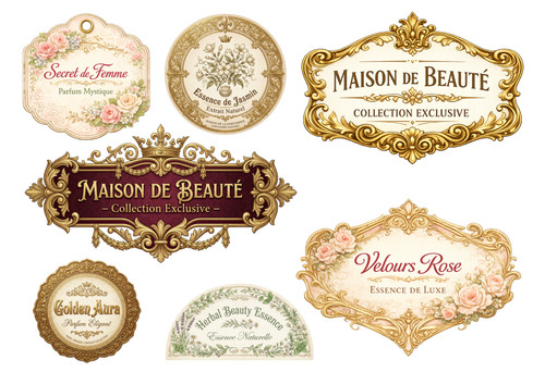 Vintage perfume labels 1xa4 - -,