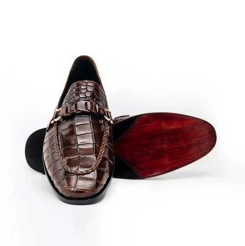 Men handmade brown - men, alligator