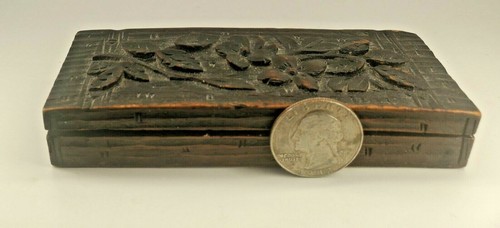 Wooden box carved flower - box,