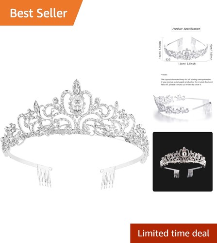 Baroque crystal crown tiara - crown,