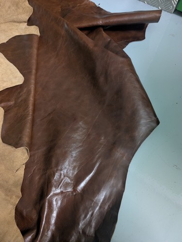 Leather hides half - half, and