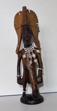 African/ Kenyan Carved Wooden Masai Warrior
