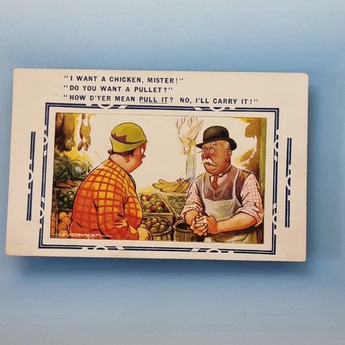 Comic postcard 1937 local shop - 1937,