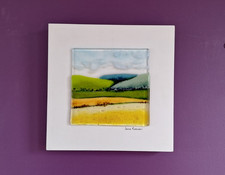 Jane Reeves West Country Fused Glass Rural Landscape Framed Wall Art Picture